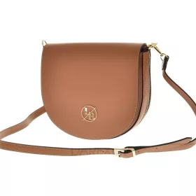    Laura Biaggi matná hnedá dámska kožená kabelka, taška cez rameno