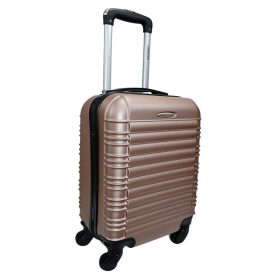    Kabínový kufor Leonardo Da Vinci ružovo-zlatej farby, tvrdostenný kabínový kufor 40 cm