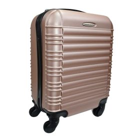    Kabínový kufor Leonardo Da Vinci ružovo-zlatej farby, tvrdostenný kabínový kufor 40 cm