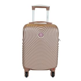    Kabínový kufor Leonardo Da Vinci ružovo-zlatej farby, tvrdostenný kabínový kufor 40 cm