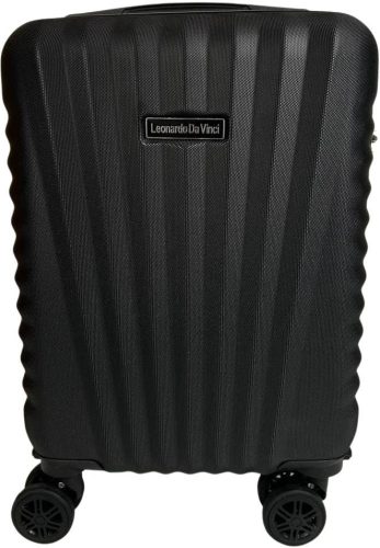  Leonardo Da Vinci čierny, tvrdostenný kabínový kufor 50 cm