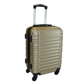    Kabínový kufor Leonardo Da Vinci zlatej farby, tvrdostenný kabínový kufor 50 cm