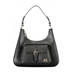    Dámska kožená kabelka cez rameno La Martina čierna 32 x 27 x 8 cm