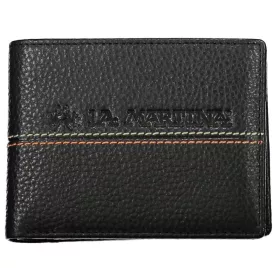    La Martina vyšívaná luxusná kožená peňaženka, pánska 13 x 10 cm