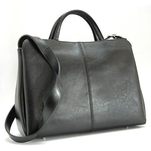  Monarchy Rosalina čierna dámska kožená kabelka a taška cez rameno 34x24cm