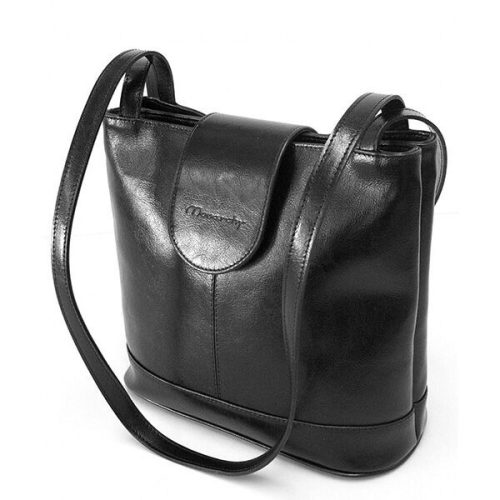  Monarchy Marina čierna dámska kožená taška cez rameno 27x25cm