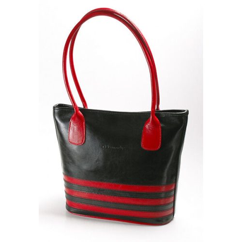  Monarchy Evana čierno-červená dámska kožená taška cez rameno 30x27cm