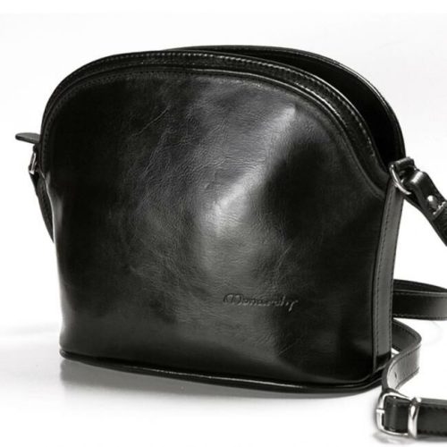  Dámska kožená taška cez rameno Monarchy Vilma čierna 30 x 22 cm