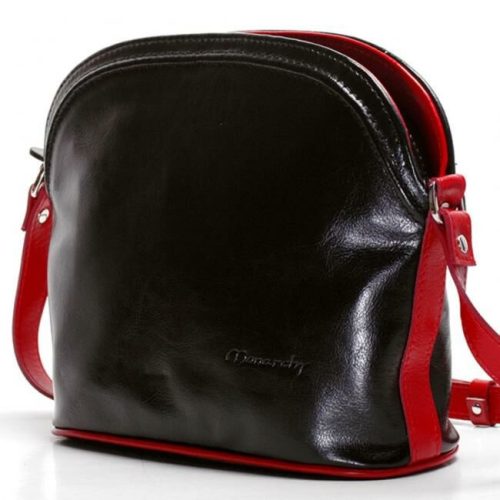  Monarchy Vilma čierno-červená dámska kožená taška cez rameno 30 x 22 cm.