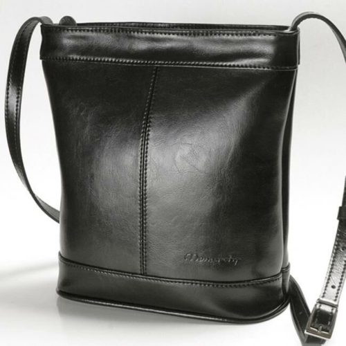  Monarchy Lola čierna dámska kožená taška cez rameno 29,5 x 27 cm.
