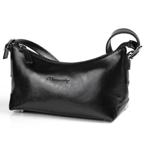  Monarchy Paloma čierna dámska kožená kabelka 28 x 18 cm.