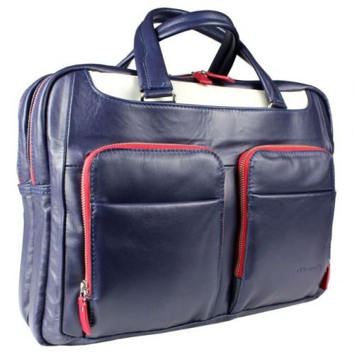  Unisex kožená taška na notebook Monarchy, aktovka 42 x 30 x 13 cm.