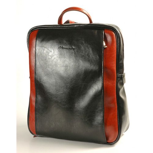  Monarchy Rubina čierno-koňakový dámsky kožený ruksak 29x35cm