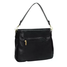    Massimo Contti Elena čierna dámska vláknitá kožená kabelka, taška cez rameno
