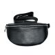  Maxmoda Aida Talianska dámska čierna kožená kabelka na opasok, crossbody 22,5×14 cm