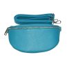  Maxmoda Aida Talianska dámska tyrkysová kožená kabelka na opasok, crossbody 22,5×14 cm
