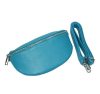  Maxmoda Aida Talianska dámska tyrkysová kožená kabelka na opasok, crossbody 22,5×14 cm