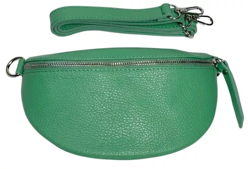  Maxmoda Aida Talianska dámska biela kožená kabelka na opasok, crossbody 22,5×14 cm