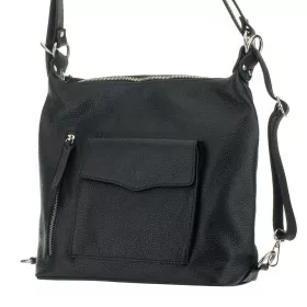    Maxmoda Anaelle Talianska dámska čierna kožená taška cez rameno, kabelka