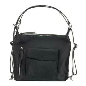    Maxmoda Anaelle Talianska dámska čierna kožená taška cez rameno, kabelka