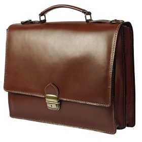    Maxmoda dvojkomorová talianska kožená aktovka pre mužov 37 × 28 cm