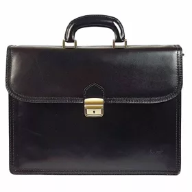    Maxmoda Talianska dvojkomorová pánska kožená aktovka 39 × 29 cm