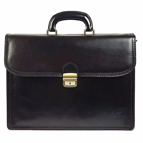  Maxmoda Talianska dvojkomorová pánska kožená aktovka 39 × 29 cm