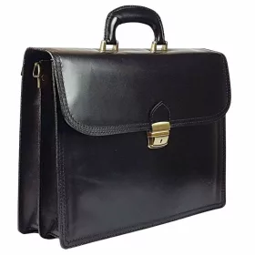   Maxmoda Talianska dvojkomorová pánska kožená aktovka 39 × 29 cm