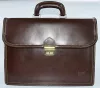  Maxmoda Talianska dvojkomorová tmavohnedá pánska kožená aktovka 40 x 29 cm.