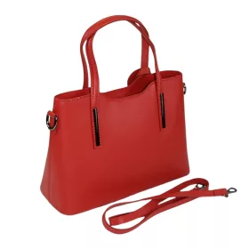    Maxmoda Cameo Talianska dámska červená kožená kabelka s popruhom cez rameno 31,5x21,5 cm