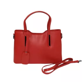    Maxmoda Cameo Talianska dámska červená kožená kabelka s popruhom cez rameno 31,5x21,5 cm