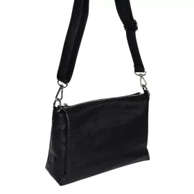    Maxmoda Cara malá dámska čierna kožená kabelka, taška cez rameno 27 × 17,5 cm