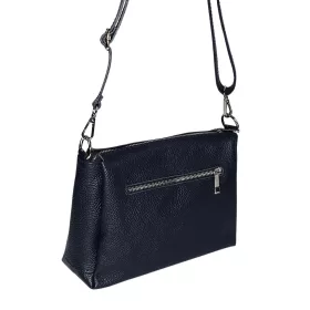    Maxmoda Cara malá dámska tmavomodrá kožená kabelka, taška cez rameno 27 × 17,5 cm