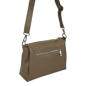    Maxmoda Cara malá dámska taupe kožená kabelka, taška cez rameno 27 × 17,5 cm