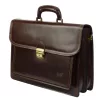  Maxmoda Talianska dvojkomorová tmavohnedá pánska kožená aktovka 39 × 29 cm