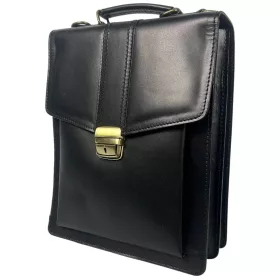    Maxmoda pánska príručná taška z talianskej hovädzej kože tmavohnedej farby 26 x 31 cm.