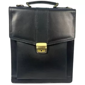    Maxmoda pánska príručná taška z talianskej hovädzej kože tmavohnedej farby 26 x 31 cm.