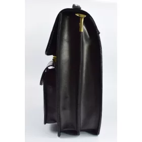    Pánska bočná taška z talianskej čiernej hovädzej kože Maxmoda 24,5 x 33,5 cm.