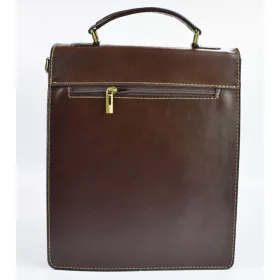    Maxmoda pánska príručná taška z talianskej hovädzej kože tmavohnedej farby 24,5 x 33,5 cm.