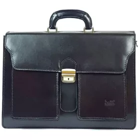    Maxmoda Talianska trojkomorová dvojvrecková pánska kožená aktovka 40 x 29 cm.