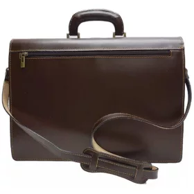    Maxmoda Talianska trojkomorová dvojvrecková pánska kožená aktovka 40 x 29 cm.