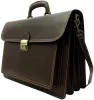  Maxmoda Roberto trojkomorová talianska tmavohnedá kožená aktovka pre mužov 38,5 × 29 cm
