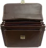  Maxmoda Roberto trojkomorová talianska tmavohnedá kožená aktovka pre mužov 38,5 × 29 cm