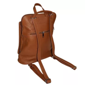    Maxmoda Maria koňakovo hnedý dámsky kožený ruksak 35 × 30 cm