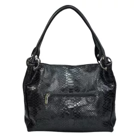    Maxmoda Camelia Talianska dámska čierna kroko kabelka, taška cez rameno