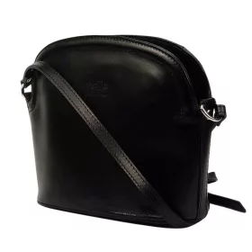    Maxmoda Polli Talianska dámska čierna kožená módna kabelka cez rameno