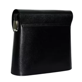    Talianska dámska čierna kožená módna kabelka cez rameno Maxmoda