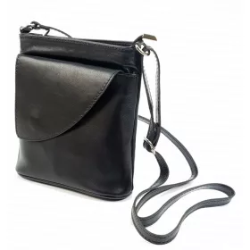    Dámska kožená taška cez rameno v talianskej čiernej farbe Maxmoda Ria