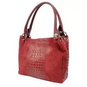    Maxmoda Bella Talianska dámska módna kabelka cez rameno v červenej krokokoži