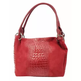    Maxmoda Bella Talianska dámska módna kabelka cez rameno v červenej krokokoži